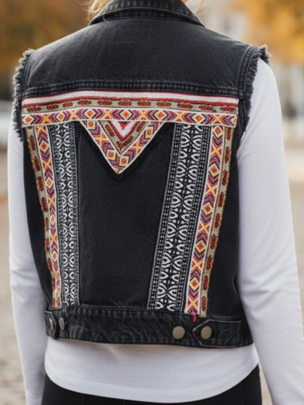H & M Coachella Official Collection Black Jean Vest